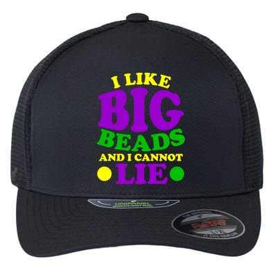 I Like Big Beads and I Cannot Lie Mardi Gras Flexfit Unipanel Trucker Cap