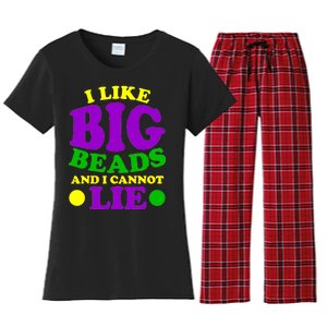 I Like Big Beads and I Cannot Lie Mardi Gras Women's Flannel Pajama Set