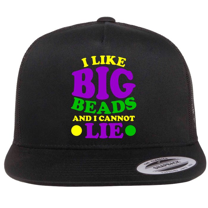 I Like Big Beads and I Cannot Lie Mardi Gras Flat Bill Trucker Hat