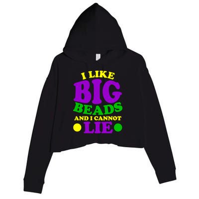 I Like Big Beads and I Cannot Lie Mardi Gras Crop Fleece Hoodie