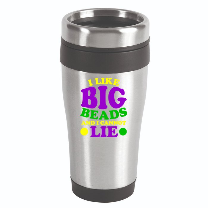 I Like Big Beads and I Cannot Lie Mardi Gras 16oz Travel Tumbler