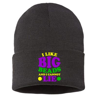 I Like Big Beads and I Cannot Lie Mardi Gras Sustainable Knit Beanie