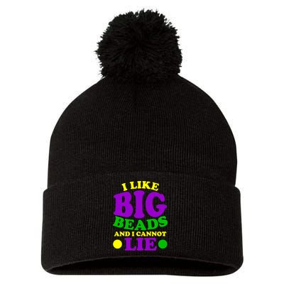 I Like Big Beads and I Cannot Lie Mardi Gras Pom Pom 12in Knit Beanie