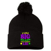I Like Big Beads and I Cannot Lie Mardi Gras Pom Pom 12in Knit Beanie