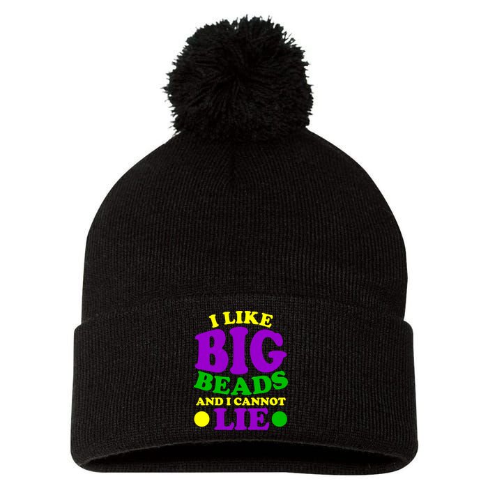 I Like Big Beads and I Cannot Lie Mardi Gras Pom Pom 12in Knit Beanie