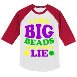 I Like Big Beads and I Cannot Lie Mardi Gras Kids Colorblock Raglan Jersey