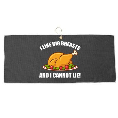 I like Big Breasts And I Cannot Lie Large Microfiber Waffle Golf Towel