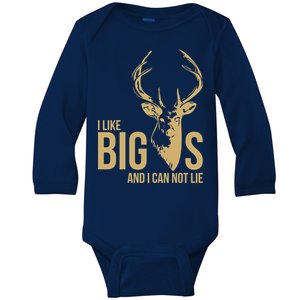 I Like Big Bucks and I Cannot Lie Baby Long Sleeve Bodysuit