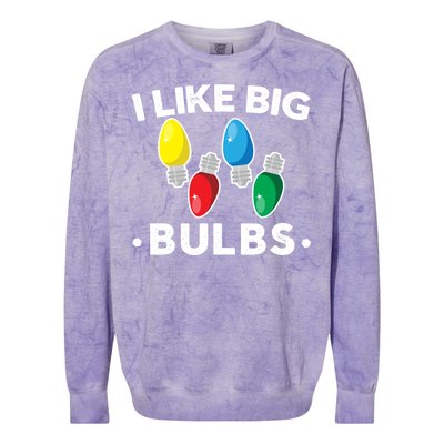 I Like Big Bulbs Funny Christmas Lights Colorblast Crewneck Sweatshirt