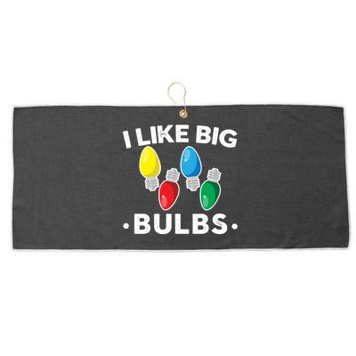 I Like Big Bulbs Funny Christmas Lights Large Microfiber Waffle Golf Towel