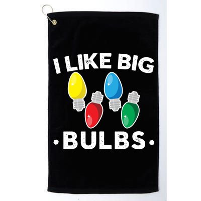 I Like Big Bulbs Funny Christmas Lights Platinum Collection Golf Towel