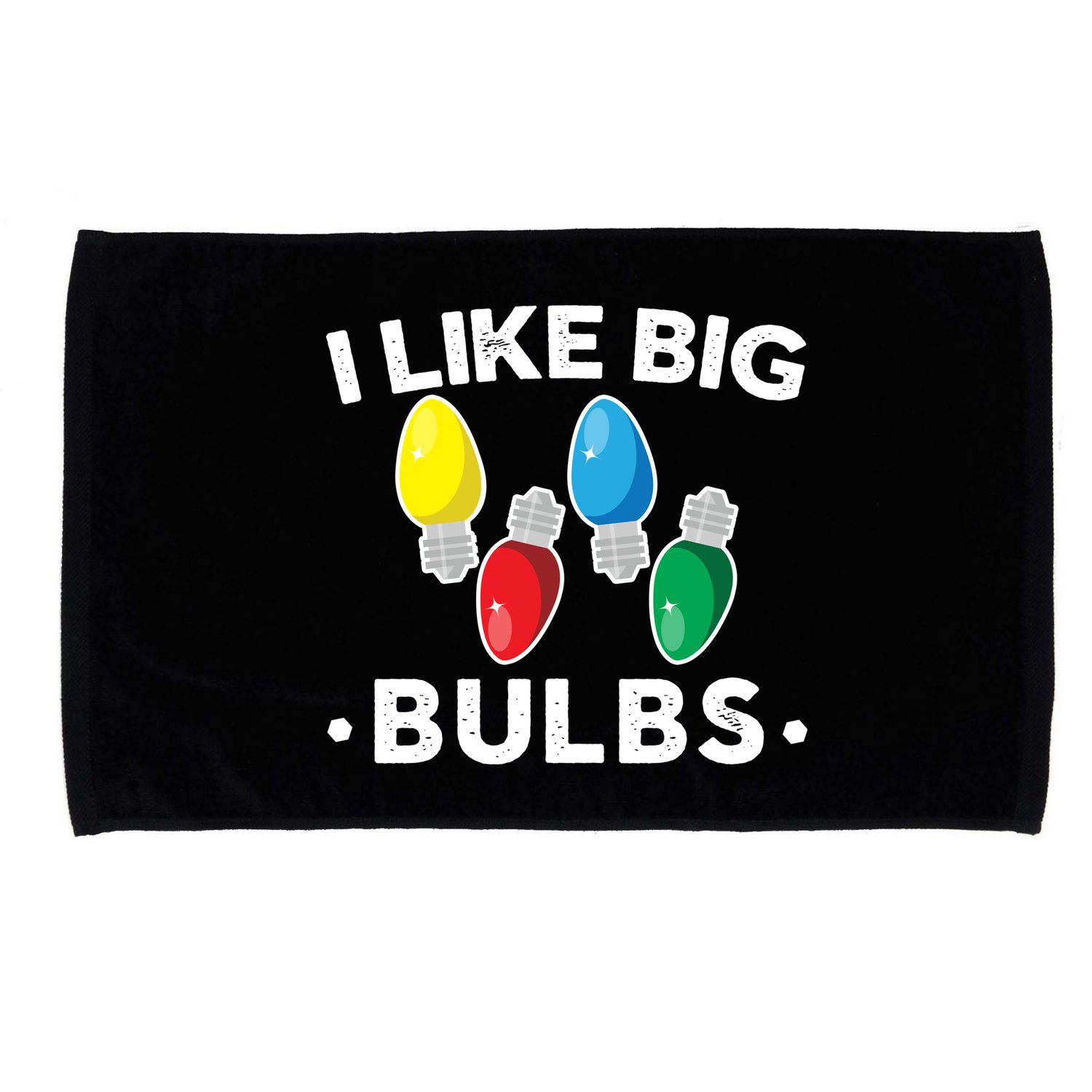 I Like Big Bulbs Funny Christmas Lights Microfiber Hand Towel
