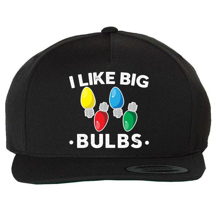 I Like Big Bulbs Funny Christmas Lights Wool Snapback Cap