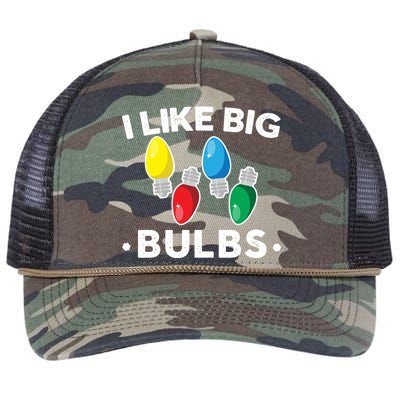 I Like Big Bulbs Funny Christmas Lights Retro Rope Trucker Hat Cap