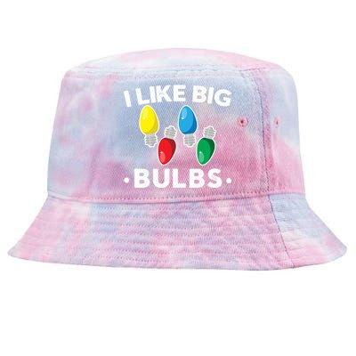 I Like Big Bulbs Funny Christmas Lights Tie-Dyed Bucket Hat