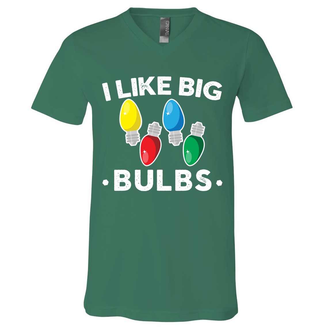 I Like Big Bulbs Funny Christmas Lights V-Neck T-Shirt