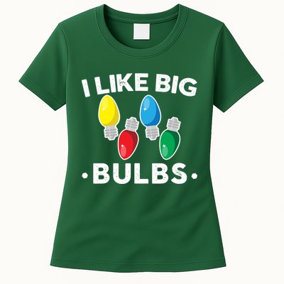 I Like Big Bulbs Funny Christmas Lights Womens T-Shirt