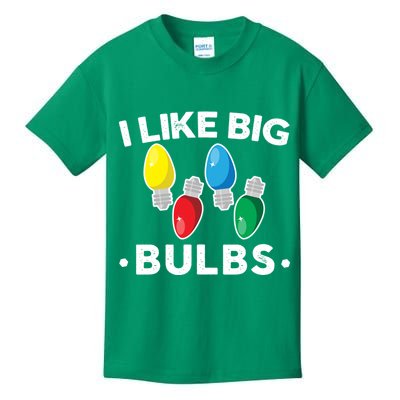 I Like Big Bulbs Funny Christmas Lights Kids T-Shirt