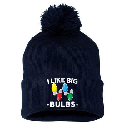 I Like Big Bulbs Funny Christmas Lights Pom Pom 12in Knit Beanie