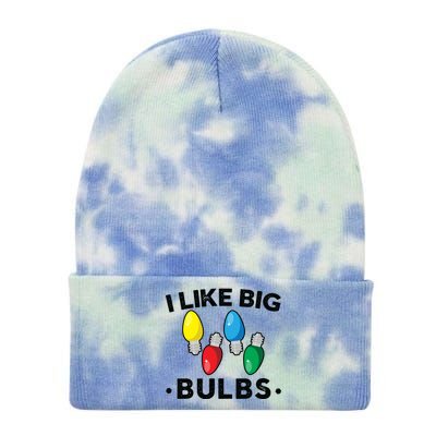 I Like Big Bulbs Funny Christmas Lights Tie Dye 12in Knit Beanie