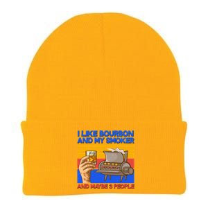 I Like Bourbon My Smoker And Maybe 3 People Knit Cap Winter Beanie