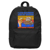 I Like Bourbon My Smoker And Maybe 3 People 16 in Basic Backpack