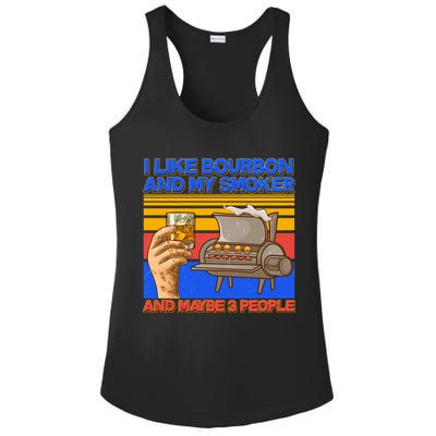 I Like Bourbon My Smoker And Maybe 3 People Ladies PosiCharge Competitor Racerback Tank