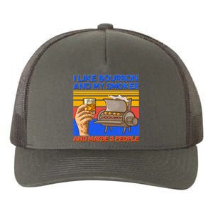 I Like Bourbon My Smoker And Maybe 3 People Yupoong Adult 5-Panel Trucker Hat