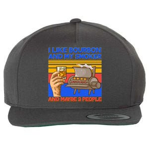 I Like Bourbon My Smoker And Maybe 3 People Wool Snapback Cap