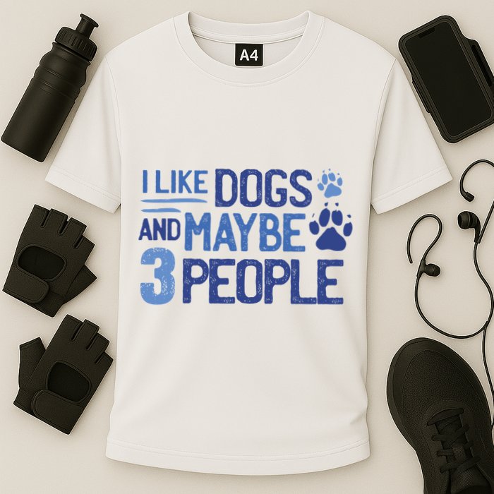 I Like Dogs And Maybe 3 People Cooling Performance Crew T-Shirt