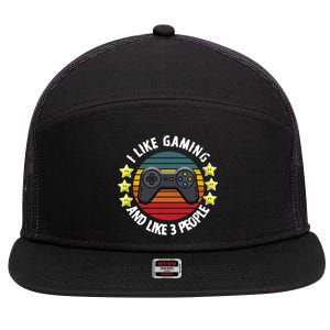 I Like Gaming And Like 3 People 7 Panel Mesh Trucker Snapback Hat