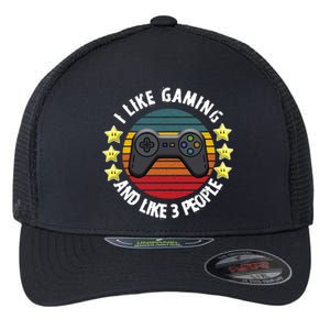 I Like Gaming And Like 3 People Flexfit Unipanel Trucker Cap