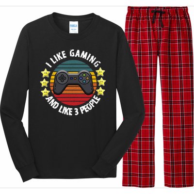 I Like Gaming And Like 3 People Long Sleeve Pajama Set