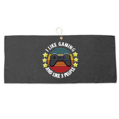 I Like Gaming And Like 3 People Large Microfiber Waffle Golf Towel