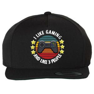 I Like Gaming And Like 3 People Wool Snapback Cap