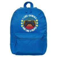I Like Gaming And Like 3 People 16 in Basic Backpack