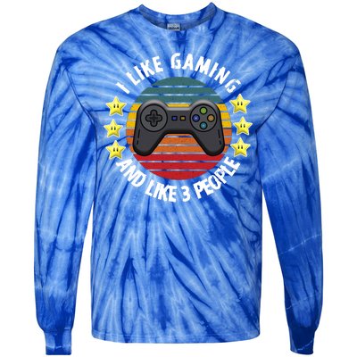 I Like Gaming And Like 3 People Tie-Dye Long Sleeve Shirt