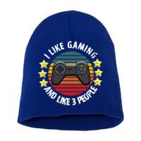 I Like Gaming And Like 3 People Short Acrylic Beanie