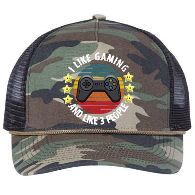 I Like Gaming And Like 3 People Retro Rope Trucker Hat Cap