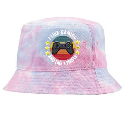 I Like Gaming And Like 3 People Tie-Dyed Bucket Hat