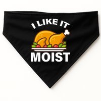 I Like It Moist Funny Turkey Thanksgiving Dinner USA-Made Doggie Bandana