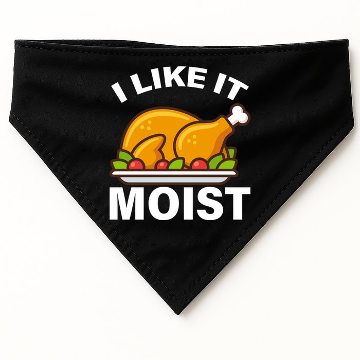 I Like It Moist Funny Turkey Thanksgiving Dinner USA-Made Doggie Bandana