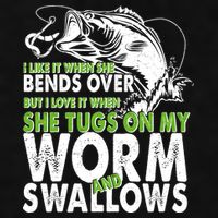 I Like It When She Bends Over Fishing Bait Ladies PosiCharge Tri-Blend Wicking Tank