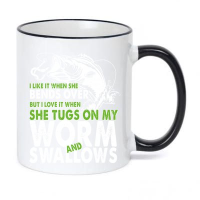 I Like It When She Bends Over Fishing Bait 11oz Black Color Changing Mug