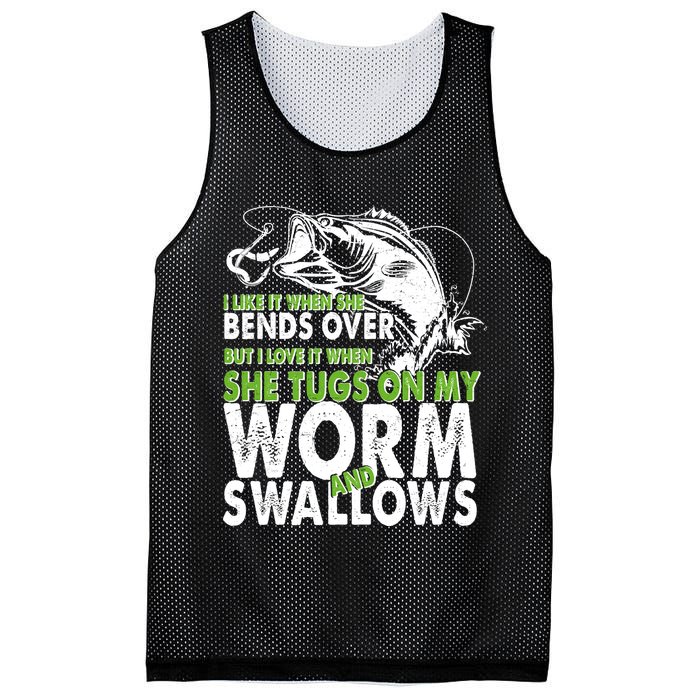 I Like It When She Bends Over Fishing Bait Mesh Reversible Basketball Jersey Tank