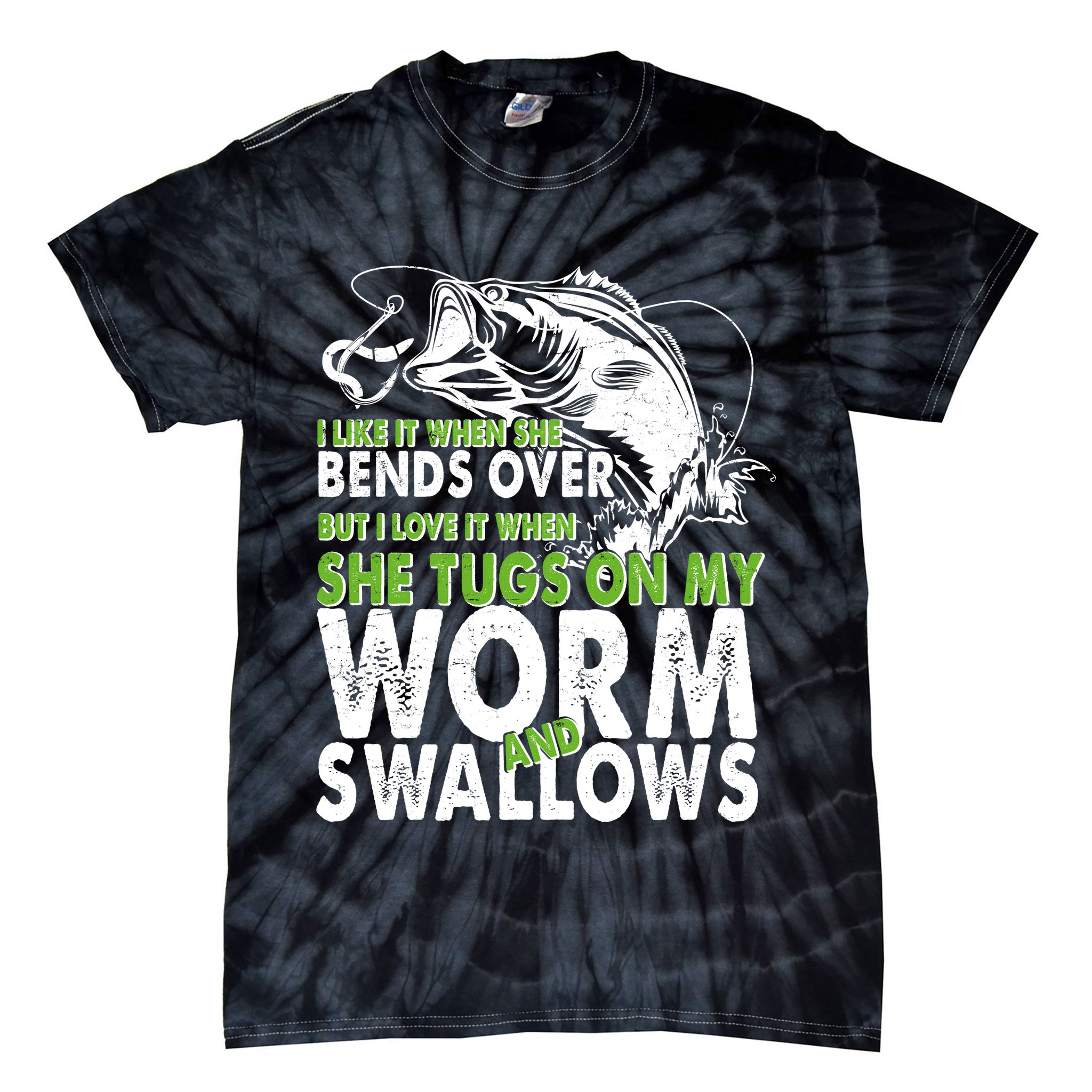 I Like It When She Bends Over Fishing Bait Tie-Dye T-Shirt