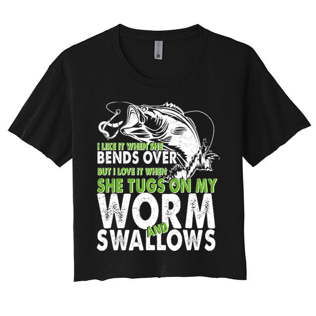 I Like It When She Bends Over Fishing Bait Crop Top
