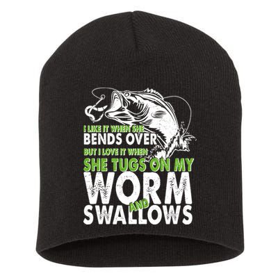I Like It When She Bends Over Fishing Bait Short Acrylic Beanie