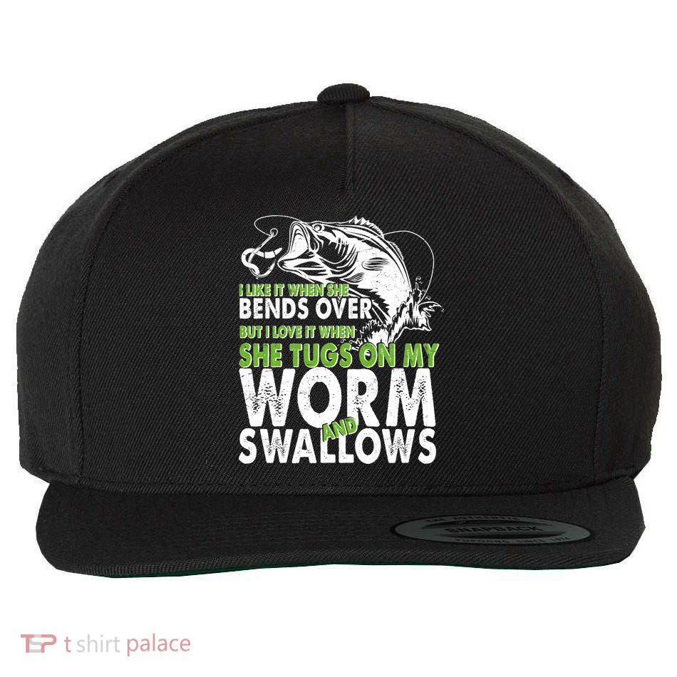 I Like It When She Bends Over Fishing Bait Wool Snapback Cap