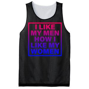 I Like My Men How I Like My Women Funny Bi Pride Mesh Reversible Basketball Jersey Tank